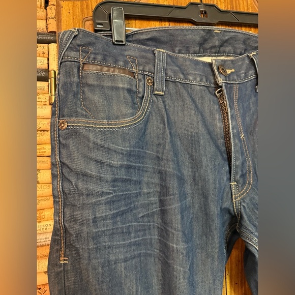 LEVI SELVEDGE 514 Slim Straight fit denim w leather pocket and patch size 36x30 - Picture 4 of 9